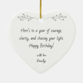 Custom Birthday Ornament with Photo & Message (Hinten)