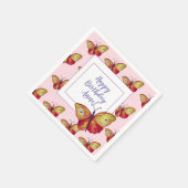 Custom Birthday Paper Napkins Butterfly Art Serviette (Ecke)