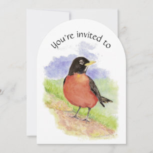 Custom Birthday Party American Robird Bird Art Einladung