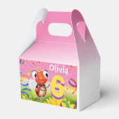 Custom Birthday Party Box Girl 6 yrs Lil’ Ladybug Geschenkschachtel (Rückseite)