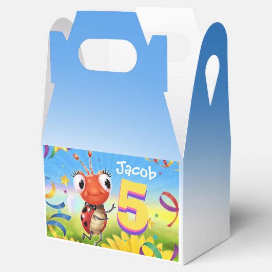 Custom Birthday Party Box Junge 5 yrs Lil’ Ladybug Geschenkschachtel (Geöffnet)