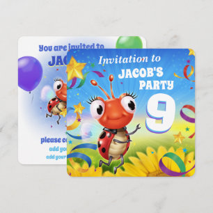 Custom Birthday Party einladen Junge 9 Jahre alt Einladung