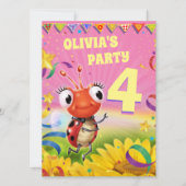 Custom Birthday Party einladen Mädchen 4 Jahre alt Einladung (Vorderseite)