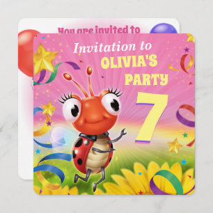 Custom Birthday Party einladen Mädchen 7 Jahre alt Einladung