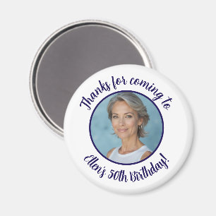 Custom Birthday Party Foto Name 50. Vielen Dank Magnet