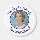 Custom Birthday Party Foto Name 50. Vielen Dank Magnet (Vorne)