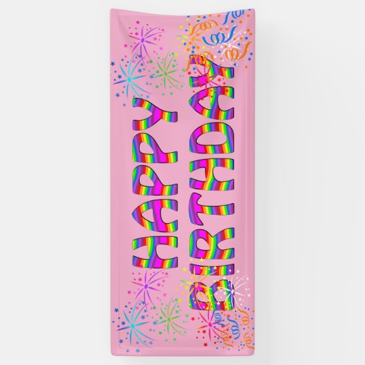 Custom Birthday Party für sie Banner (Vertikal)