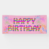 Custom Birthday Party für sie Banner (Horizontal)