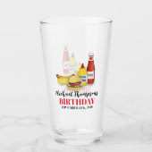 Custom Birthday Party GRILLEN Fun Glas (Vorderseite)