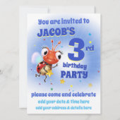 Custom Birthday Party laden Junge 3 Jahre alt ein Einladung (Rückseite)