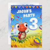 Custom Birthday Party laden Junge 3 Jahre alt ein Einladung (Vorne/Hinten)