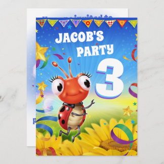 Custom Birthday Party laden Junge 3 Jahre alt ein Einladung
