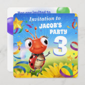 Custom Birthday Party laden Junge 3 Jahre alt ein Einladung (Vorne/Hinten)