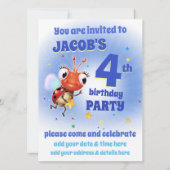 Custom Birthday Party laden Junge 4 Jahre alt Einladung (Rückseite)