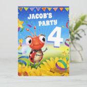 Custom Birthday Party laden Junge 4 Jahre alt Einladung (Stehend Vorderseite)