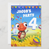 Custom Birthday Party laden Junge 4 Jahre alt Einladung (Vorderseite)