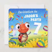 Custom Birthday Party laden Junge 7 Jahre alt Einladung (Vorderseite)