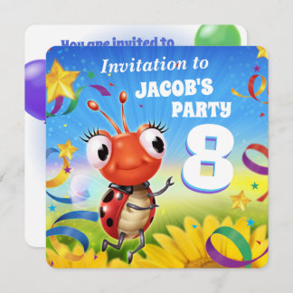 Custom Birthday Party laden Junge 8 Jahre alt Einladung