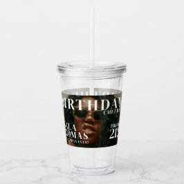 Custom Birthday Party Magazine Cover Cheers Acryltrinkbecher