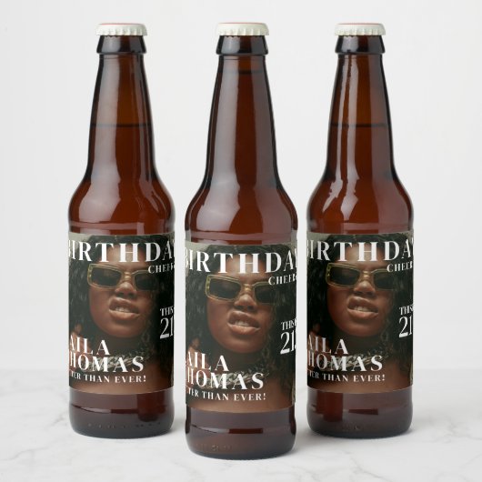 Custom Birthday Party Magazine Cover Cheers Bierflaschenetikett (Flaschen)