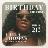 Custom Birthday Party Magazine Cover Cheers Rechteckiger Pappuntersetzer (Vorderseite)