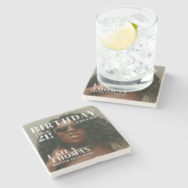 Custom Birthday Party Magazine Cover Cheers Steinuntersetzer