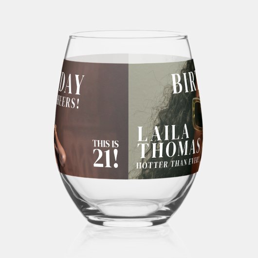 Custom Birthday Party Magazine Cover Cheers Weinglas Ohne Stiel (Rechts)