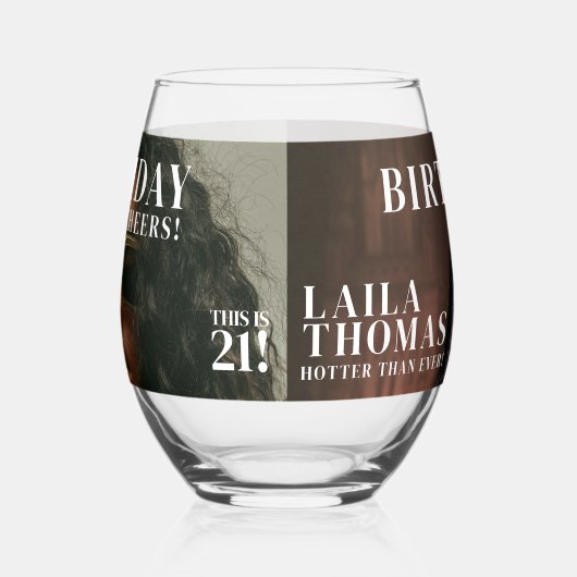 Custom Birthday Party Magazine Cover Cheers Weinglas Ohne Stiel (Links)