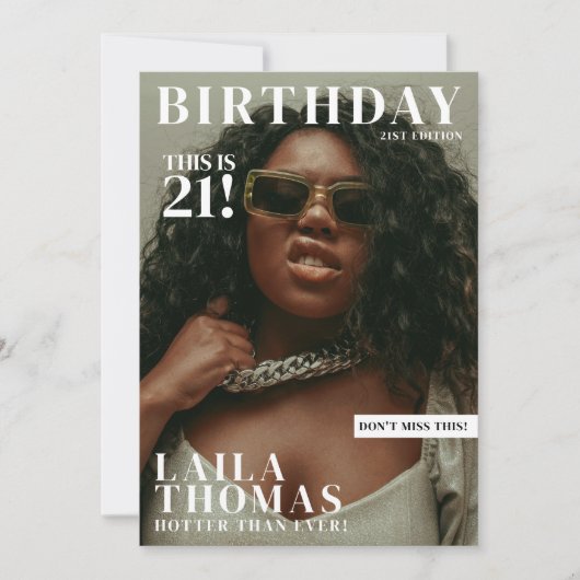 Custom Birthday Party Magazine Coverage Fotos Einladung (Vorderseite)