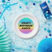 Custom Birthday Party Paper Plate - Sci-Fi Rainbow Pappteller (Party)