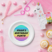 Custom Birthday Party Paper Plate - Sci-Fi Rainbow Pappteller (Party)