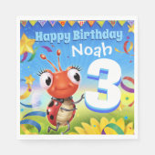 Custom Birthday Party Papier Serviette Junge 3 Jah (Vorderseite)