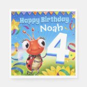 Custom Birthday Party Papier Serviette Junge 4 Jah (Vorderseite)