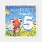 Custom Birthday Party Papier Serviette Junge 5 Jah (Vorderseite)