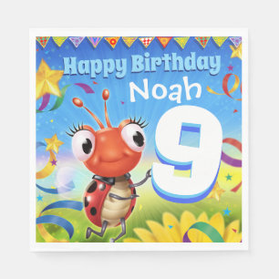 Custom Birthday Party Papier Serviette Junge 9 Jah