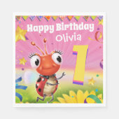 Custom Birthday Party Papier Serviette Mädchen 1Ja (Vorderseite)