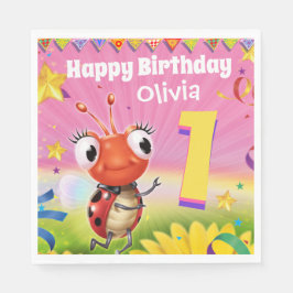 Custom Birthday Party Papier Serviette Mädchen 1Ja