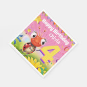 Custom Birthday Party Papier Serviette Mädchen 4 J (Ecke)