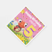 Custom Birthday Party Papier Serviette Mädchen 5 J (Ecke)