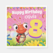 Custom Birthday Party Papier Servietten Mädchen 8  (Vorderseite)