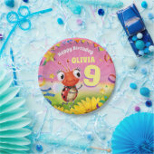 Custom Birthday Party Platte Girl 9 Jahre alt Pappteller (Party)