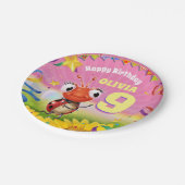 Custom Birthday Party Platte Girl 9 Jahre alt Pappteller (Schrägansicht)