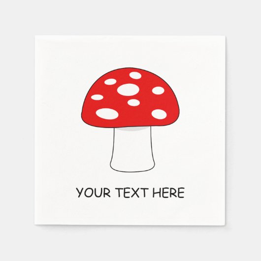 Custom Birthday Party Servietten mit rotem Pilz (Vorderseite)