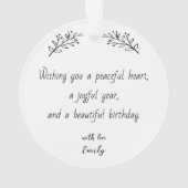 Custom Birthday Photo Keepsake Ornament (Rückseite)