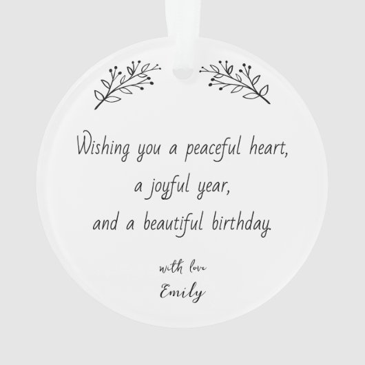 Custom Birthday Photo Keepsake Ornament (Rückseite)