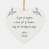 Custom Birthday Photo Ornaments – Keepsakes Keramik Ornament (Hinten)