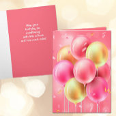 Custom Birthday Pink Balloons Gruß Karte