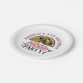 Custom Birthday Pizza Party Plate Pappteller (Schrägansicht)