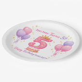 Custom Birthday Plates for Kids - 5th Birthday Pappteller (Schrägansicht)