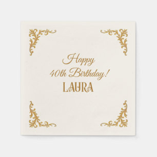 Custom Birthday Royal Gold Serviette